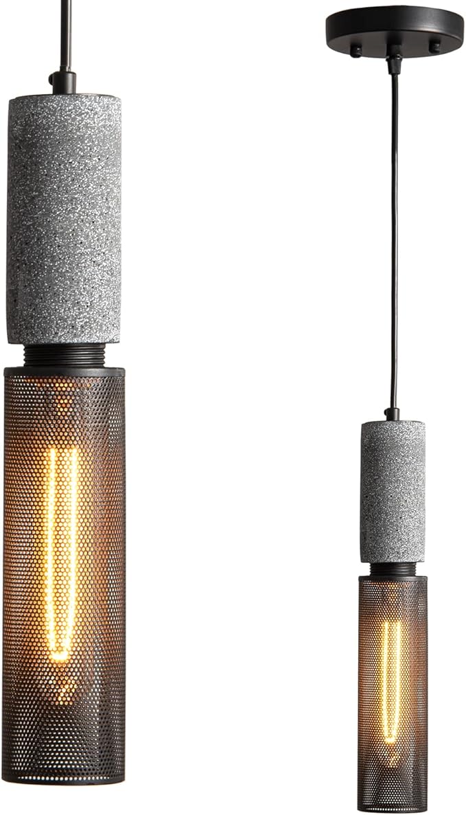 Concrete Linear Pendant Light