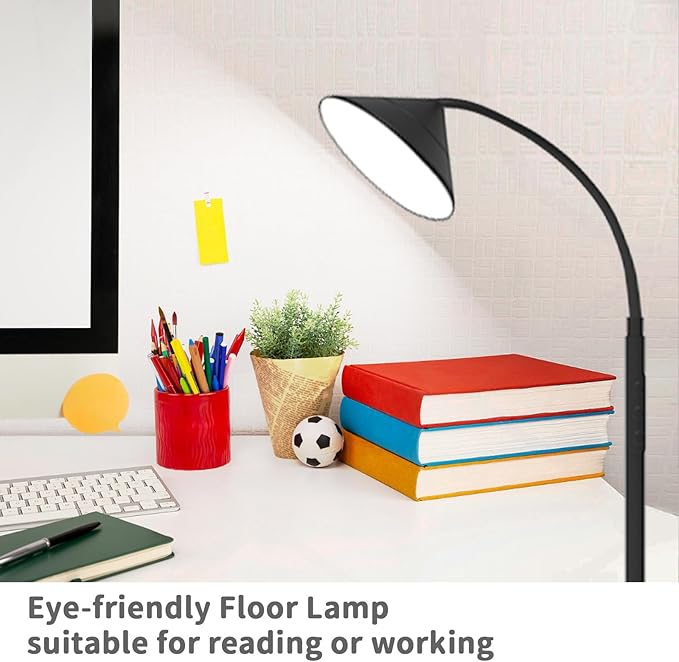 76" LED Floor Lamp, 18W/1800LM Super Bright Reading Standing Lamp, Stepless