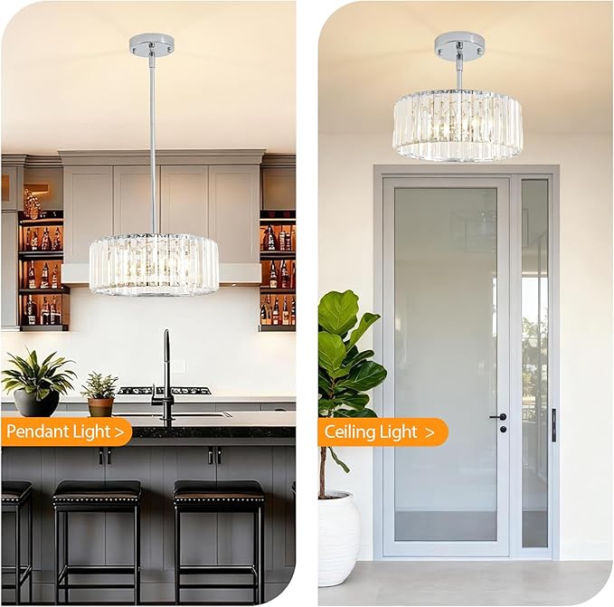 3-Light Modern Crystal Chandelier