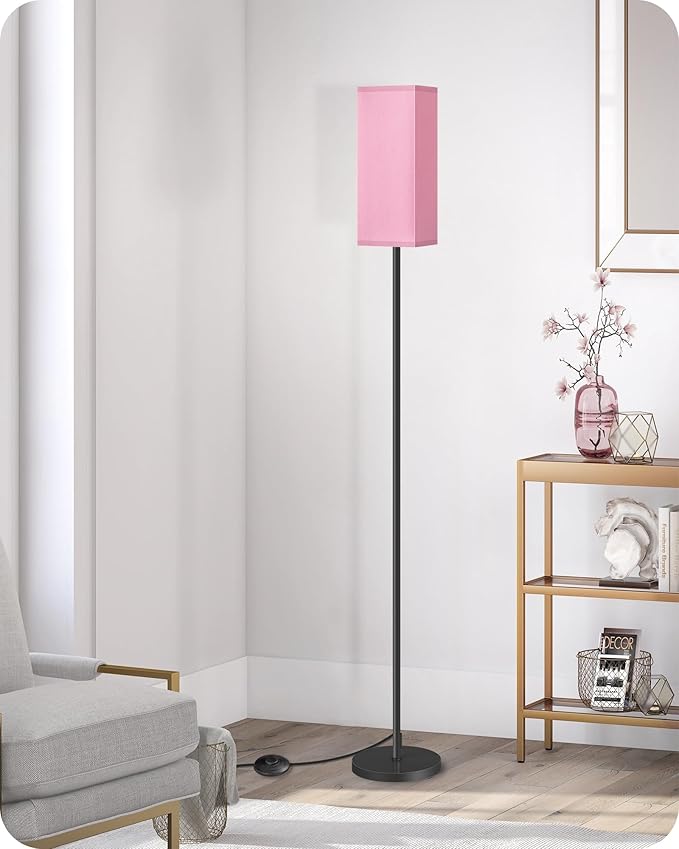 Floor Lamp, Pole with Foot Switch, Modern Standing Lamp Shade, Minimalist