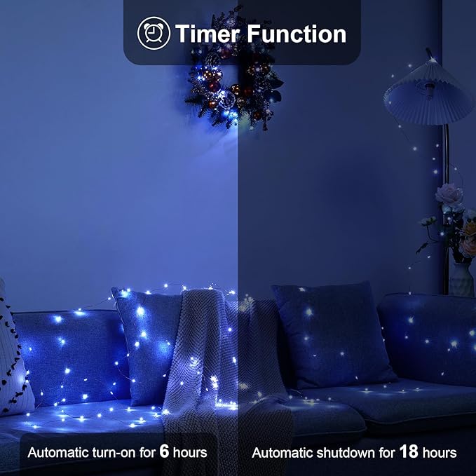 2 Pack 16.4ft Battery Operated String Lights