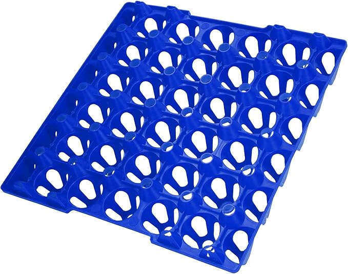 Haofy 5PCS Egg Storage Crates Stackable Chicken Trays, Green Plastic 30 Cell Egg Holders for Home Farm Kitchen Storing Sorting Packing Shipping (Blue)