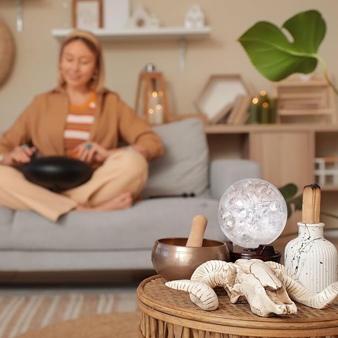 uxcell 80mm/3.1" Crystal Sphere Ball Bubble Glass Solid Decorative Sphere Crystal Ball Prop Ornament for Feng Shui Divination Fortune Telling Tabletop Fountain Decoration, Clear