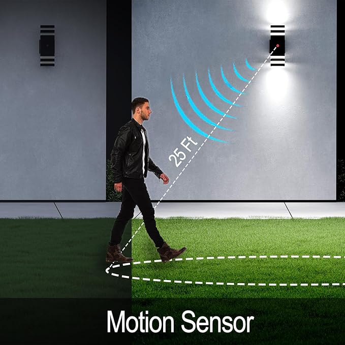 Motion Sensor Outdoor Wall Lights, Dusk to Dawn Up and Down Sconce, Waterproof