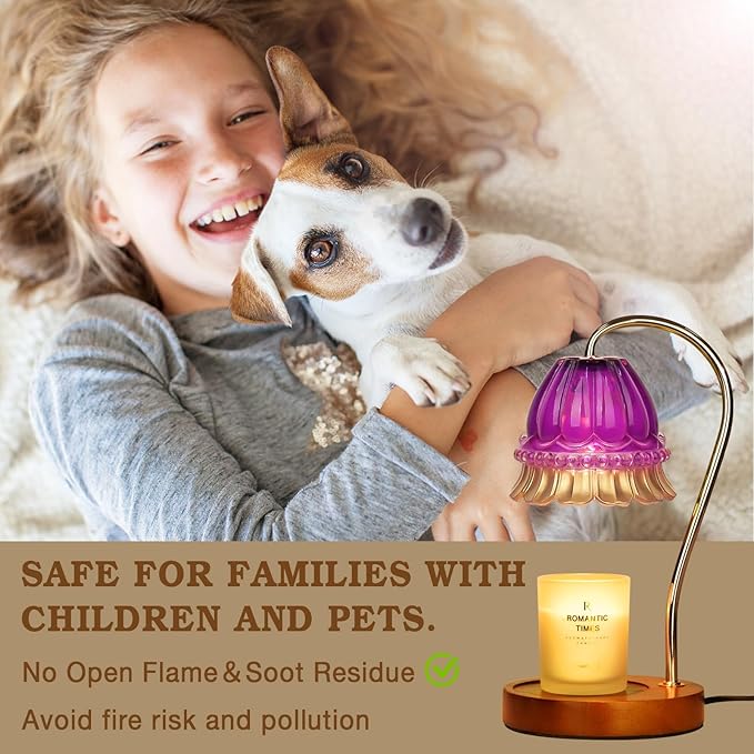 Flower Candle Warmer Lamp with Timer, Wax Warmer, Height Adjustable, Birthday
