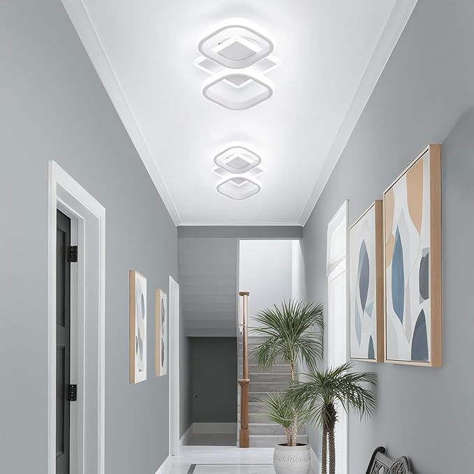 ElDISUNY Modern Ceiling Lights LED 30w White Elegant Square Lamp LED Ceiling