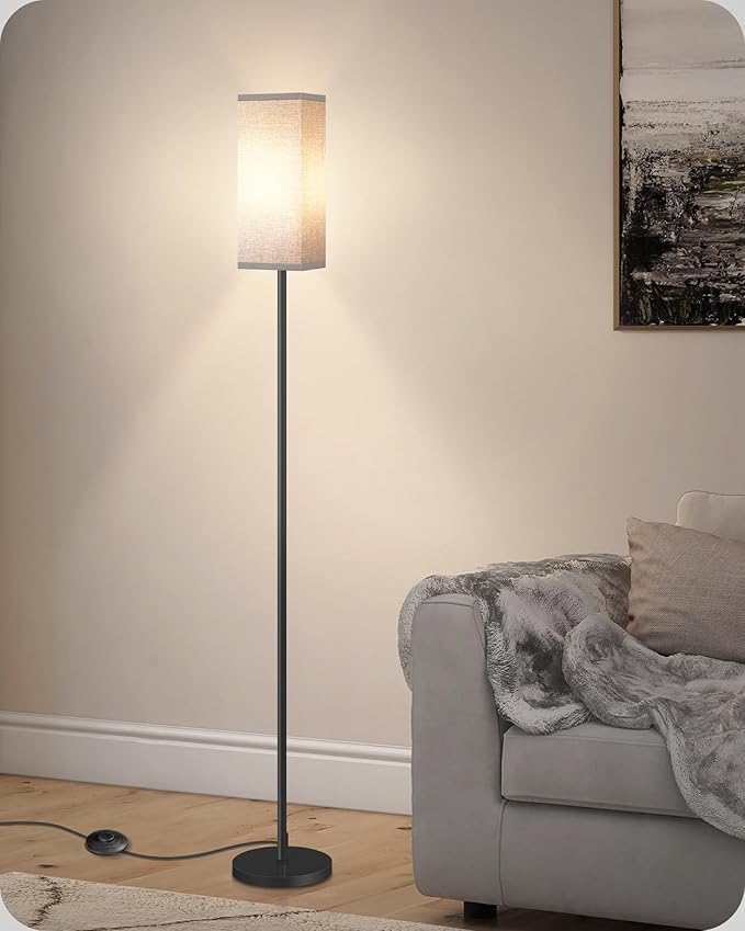 Floor Lamp, Pole Lamp with Foot Switch, Modern Standing Lamp Lampshade