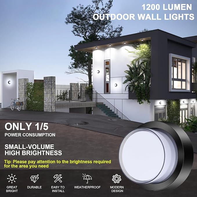 Outdoor LED Ceiling Flood Lights, Waterproof Modern Exterior Wall Light