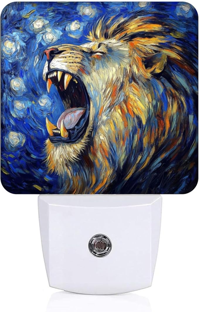 Lights by Night Decorative LED Night Light, Starry Night Roaring Lion Night