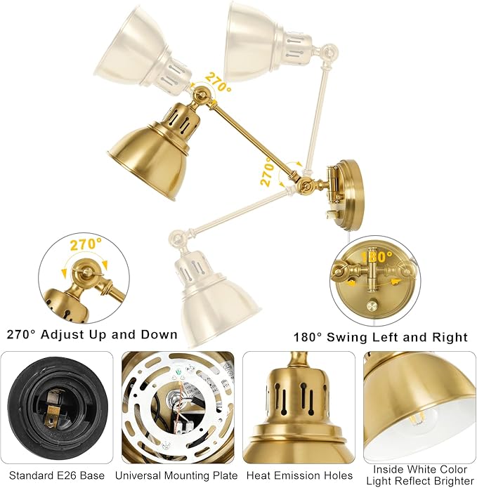 Plug in Wall Sconces Set of Two