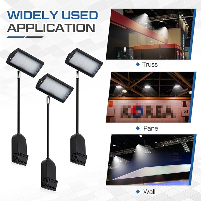 Retisee 2pcs Trade Show LED Lights Display and Exhibit Arm Lighting,