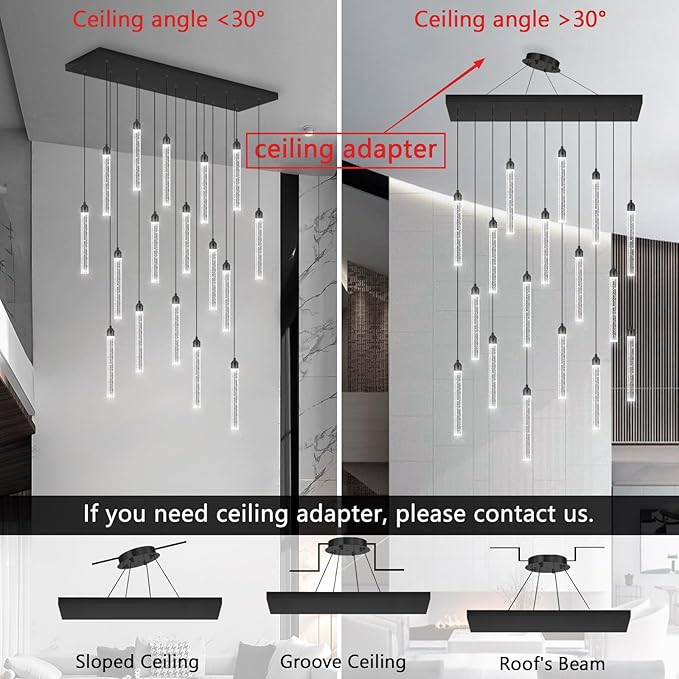 Rectangular Chandeliers 17-Lights Long Light