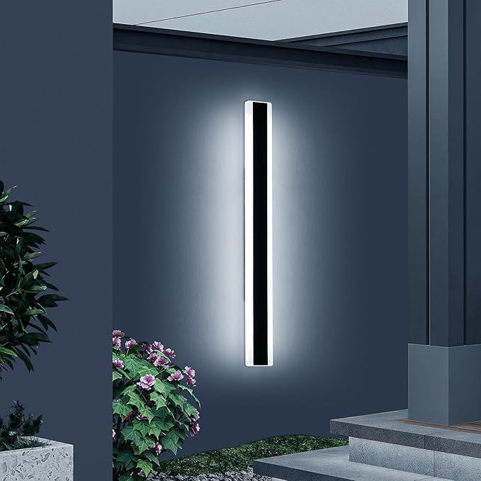 39.3inch Modern Outdoor Wall Light, 6000K Cold White, IP65 Waterproof, Wall