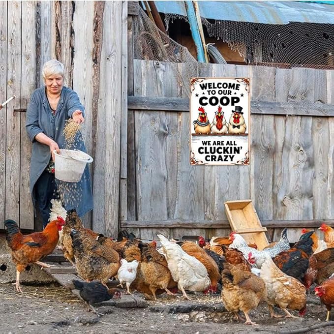 Welcome to Our Coop Funny Chicken Sign Chicken Coop Sign Chicken Decor 6 X 8 Inch