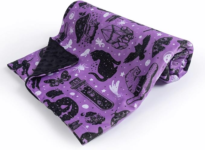 Baby Blanket for Boys Girls Soft Minky with Double Layer Dotted Backing, Halloween Printed 30 x 40 Inch Receiving Blanket (Halloween Witch)