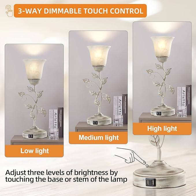 RORIANO Rustic Touch Table Lamp