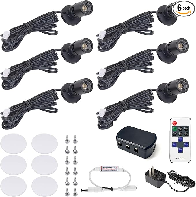 DEDC 6pcs LED Mini Spot Light, 3000K Spotlights