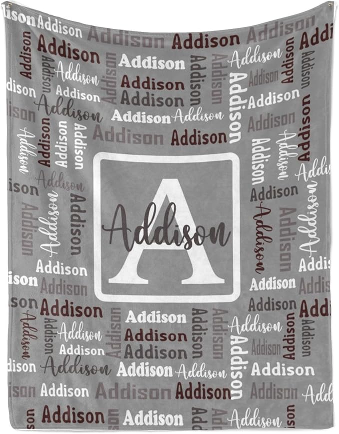 Dr.TOUGH Name Blanket Personalized Blanket for Adult Kids Flannel Customized Personalized Blankets and Throws
