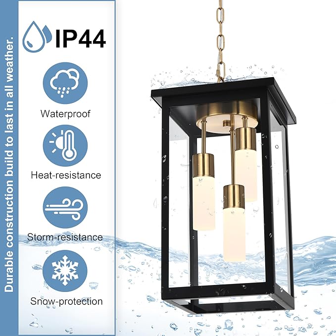 TODOLUZ 3-Light Large Outdoor Pendant Light