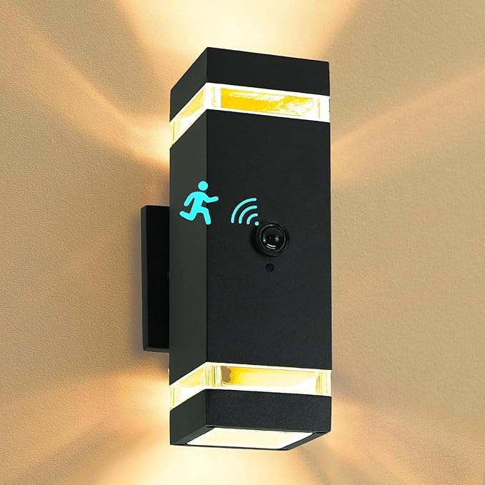 Motion Sensor Outdoor Wall Lights, Dusk to Dawn Exterior Sconce, Modern Wall