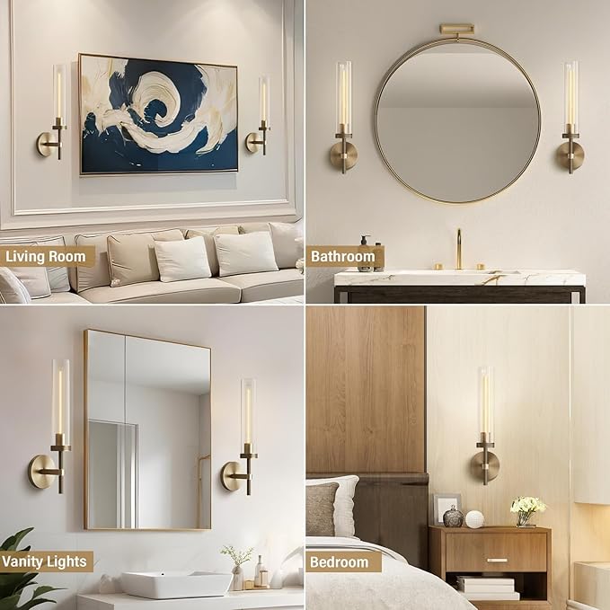 Gold sconces Wall Lighting, Brass Wall Lamp Modern Wall Lights
