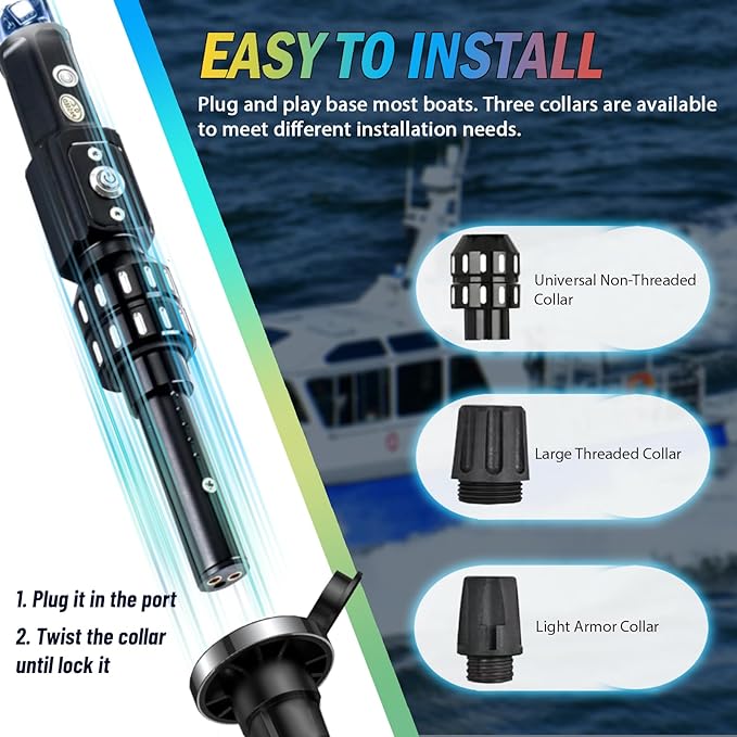 Nilight Boat Navigation Whip Light 3FT 360° Visibility 2NM Coast Guard