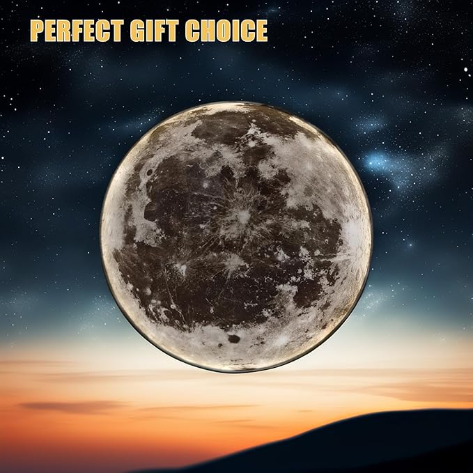 Dimmable Moon Wall Lamp, Rechargeable Battery Operated Wall Sconce Moon Lights