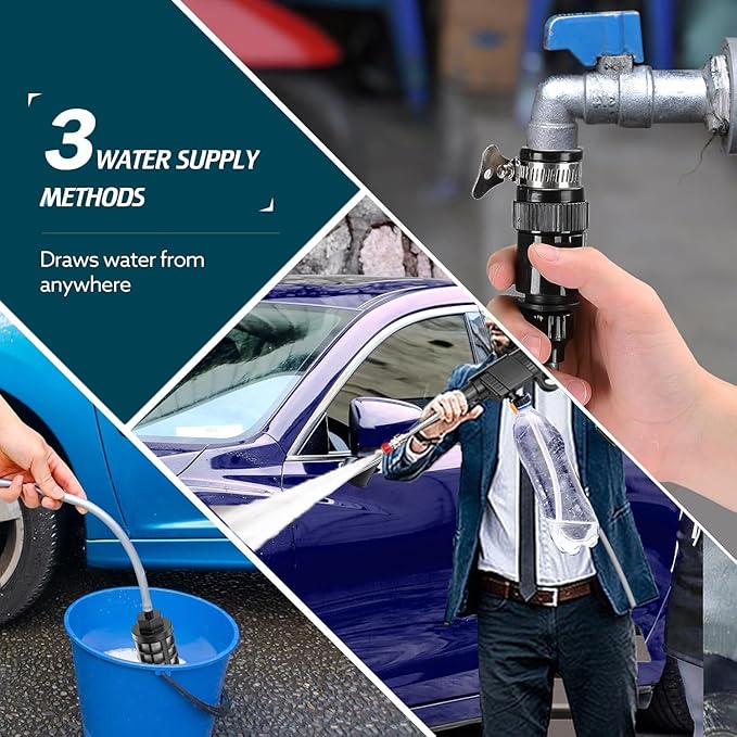 Portable Cordless Pressure Washer |3 Gear LCD Brushless|-Handheld Battery Powered Power Washer with 2 4.0AH Batteries and Fast Charger, 180° Swivel & 6-in-1 Spraying Nozzle.for Cars, Home