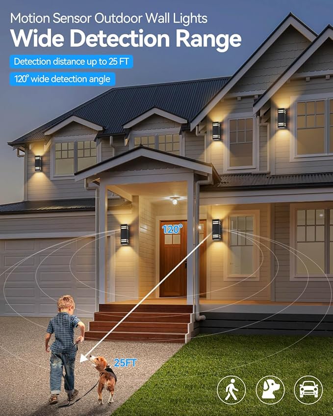 Motion Sensor Outdoor Lights, Modern Outdoor Wall Lights