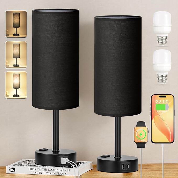 Black Touch Table Lamps Set