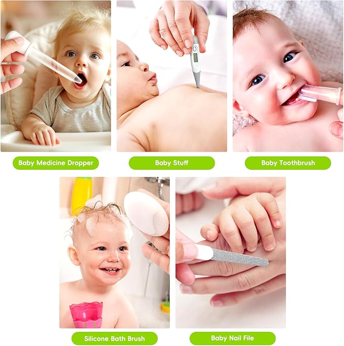 Baby Healthcare and Grooming Kit, Portable Baby Safety Care Set, Baby Essentials kit for Newborn(Grey White 13 in 1)