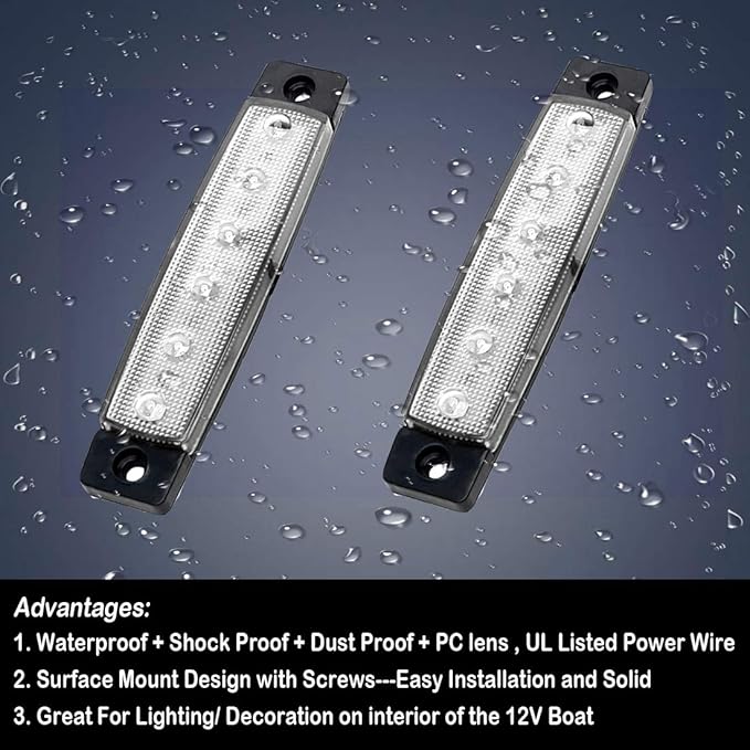 Marine Lights - 6Pcs Waterproof LED Interior Lights