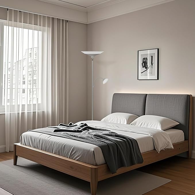 Sliver Gray Torchiere Floor Lamp