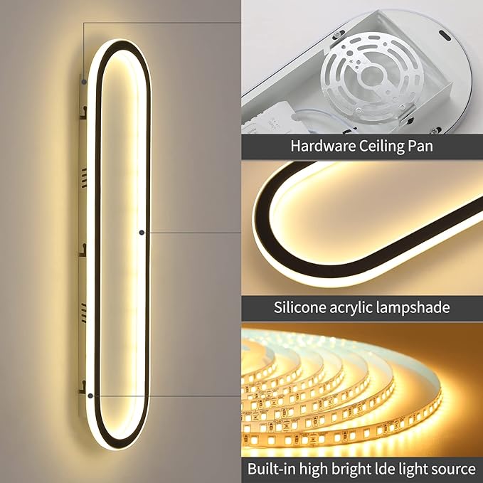 39”Flush Mount CeilingLight, Modern LED Hallway Light Fixture Dimmable
