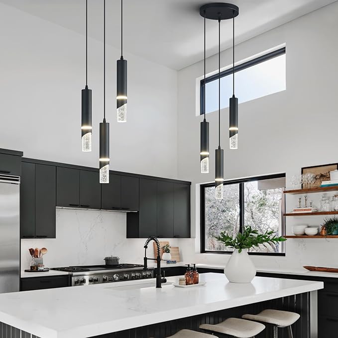 Modern Dimmable Led Pendant Lights Kitchen Island, Sink 18w LED Crystal