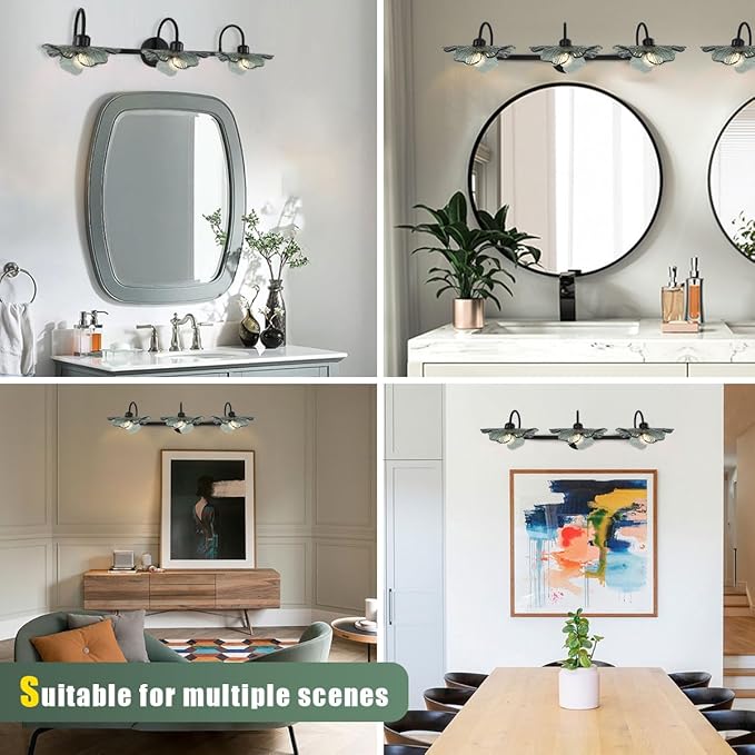 Black Bathroom Vanity Light mid Century Wall Sconce 3-Light Bathroom Wall Light