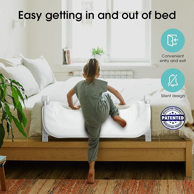 Baby Bed Rail Guard for Toddlers - 35.4" Toddler Bed Rails for Crib,Twin,Full, Queen Bunk Size Bed Swing Down Bedrail Extral Tall Child Safety Side Railing Guards for Kids
