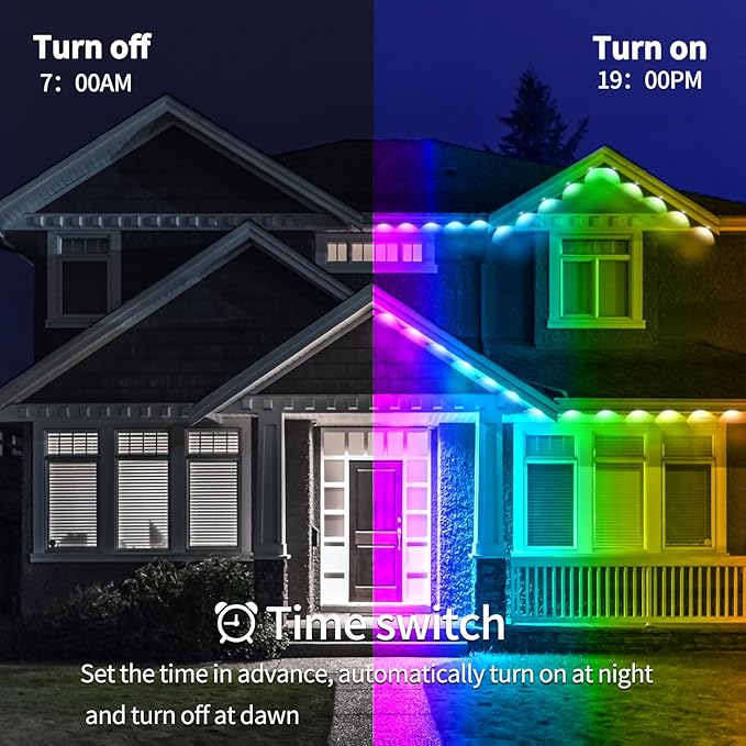 150ft permanent outdoor light, RGB outdoor eave lights