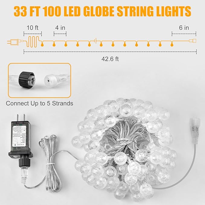 Minetom Globe String Lights