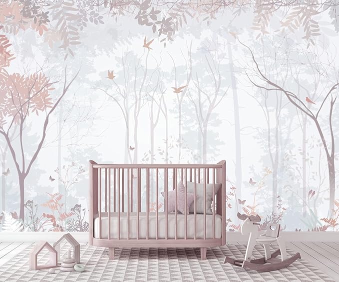 Forest Fabric Mural Wallpaper for Living Room Bedroom Dining Room(Not Self-Adhesive)