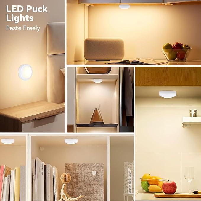 Puck Lights with Remote Control, 16 Color Changeable Wireless LED Light