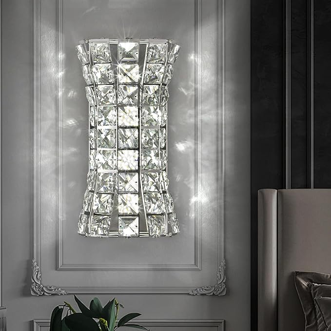 Crystal Wall Light Fixtures, Modern Chrome Wall Lamp