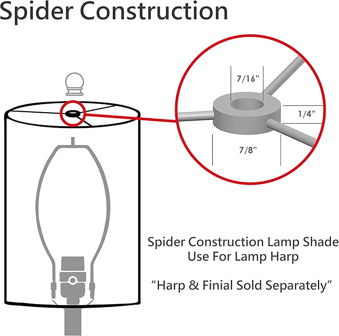 Aspen Creative 32772 Transitional Hardback Empire Shaped Spider Construction