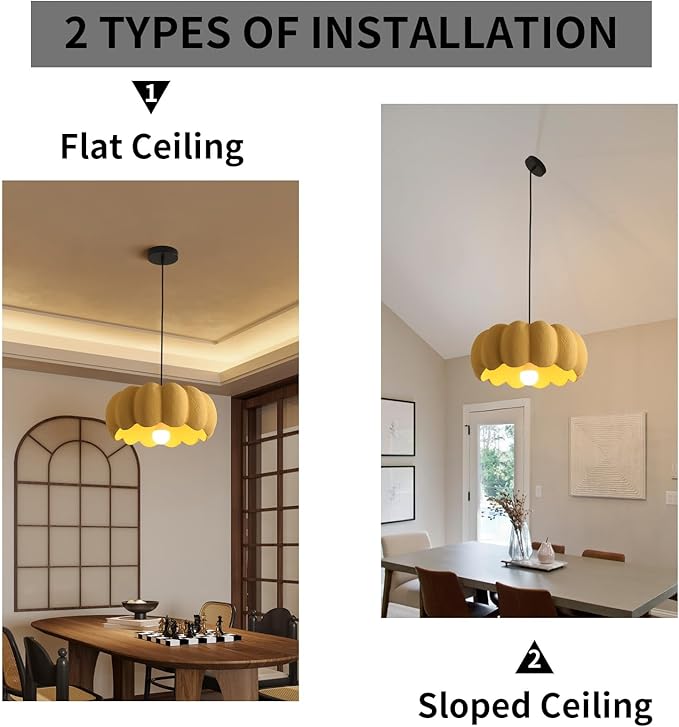 JAYMP Yellow Pumpkin Shape Pendant Light