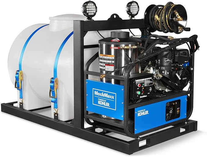 4000 PSI 4 GPM Kohler E-Start Engine Hot Water Pressure Washer Skid Mounted with 245 Gal Tank, Model HPW40KBT