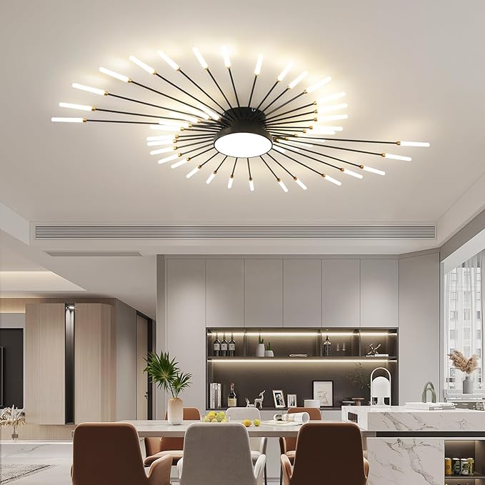 ziidoo Modern Ceiling Light, 42+1 Lights Metal Firework Designed Chic Led