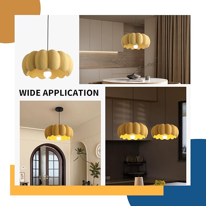 JAYMP Yellow Pumpkin Shape Pendant Light