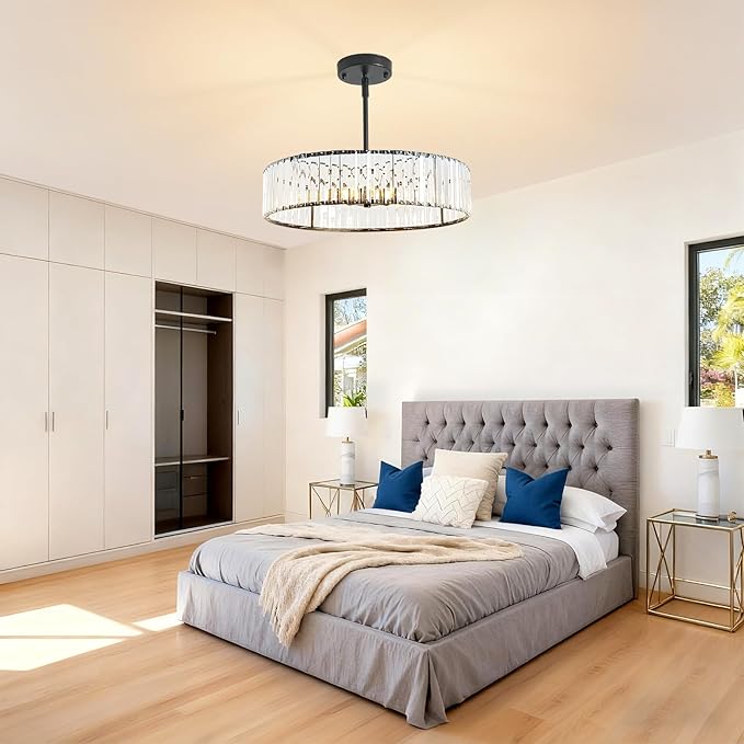 Modern Black Crystal Chandelier