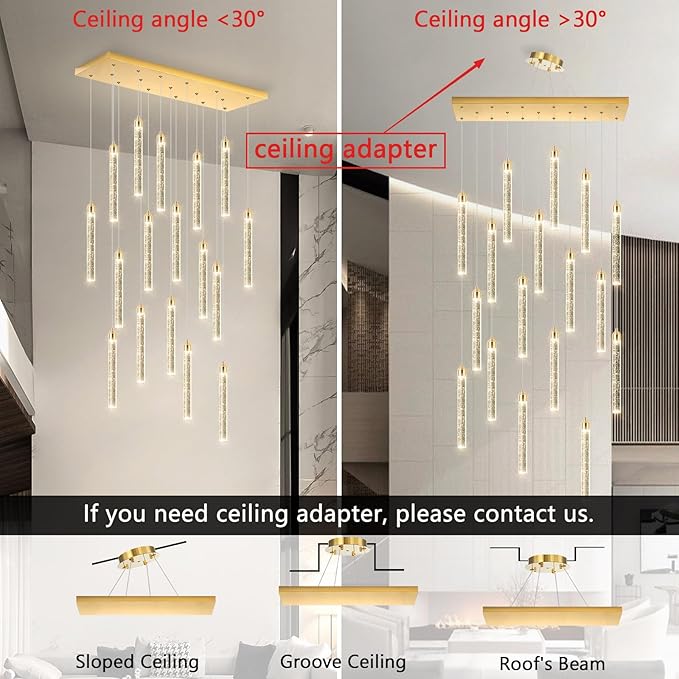 Rectangular Chandeliers 17-Lights Long Light