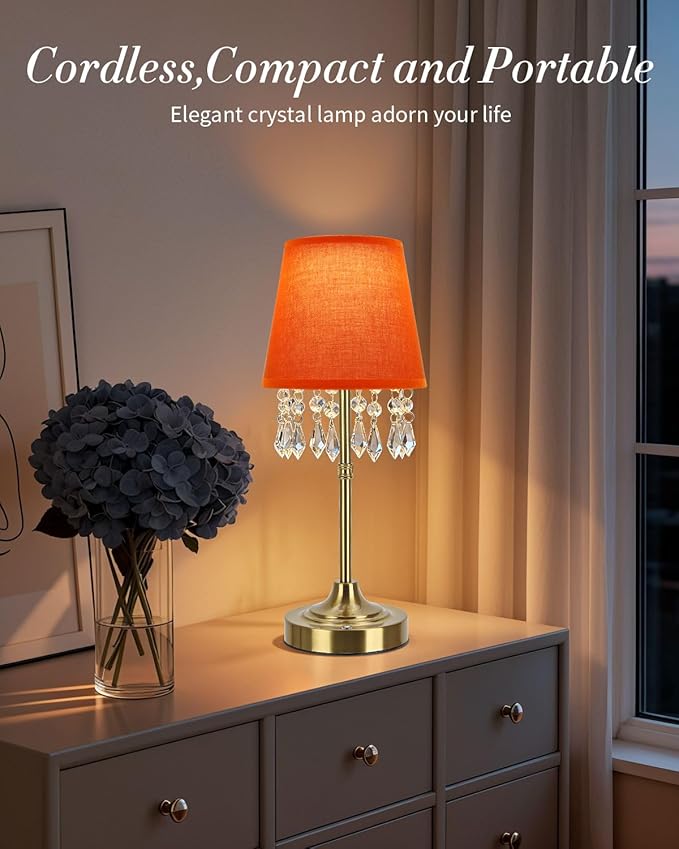 Cordless Table Lamp, 5200mAh LED Rechargeable Small Touch Lamp, 3 Colors